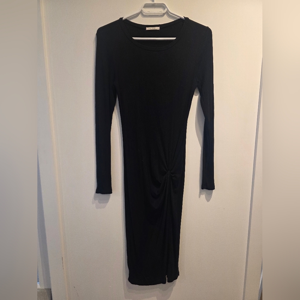 Elegant Automn Black Long Sleeve Dress